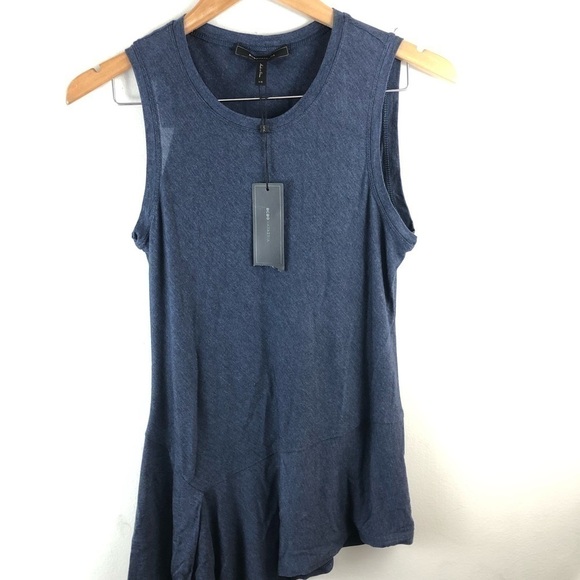 BCBG Asymmetrical Navy Jersey Tank XS - Picture 3 of 8